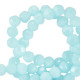 Faceted glass beads 4mm round Serenity blue-pearl shine coating